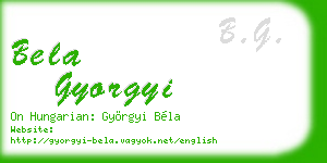 bela gyorgyi business card